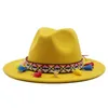 Fedora chapéus mulheres western cowgirls cinto fivela fivela mulheres chapéus vermelhos inferior sólido largo borda casual outdoor mulheres felted mulheres chapéu