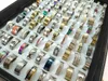 HELA 50 PCS Mix Lot Rostfritt stålringar Fashion Jewelry Party Weeding Ring Random Style3079024