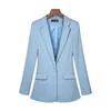 Blazer da donna di moda Plus size 6XL 7XL Blazer a maniche lunghe Cappotto con un bottone Slim Office BusinLady Suit Jacket Casual Top X0721