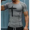 Men's T-Shirts Men Quick Dry Fitness Tees Outdoor Sport Running Climbing Short Sleeves Tights Bodybuilding Gym Train Compress2336