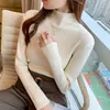 Autumn Winter White Turtleneck Women Sweater Long Sleeve Pullover s Slim Jumpers Knitted 12122 210512