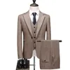 Men's Suits & Blazers (jacket + Vest Pants)Boutique Lattice Tuxedo Groom Wedding Dress Formal Overalls Social Suit Three-piece