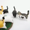 9 Pcs Cute Mini PVC Animation Model Cat Doll Figures Toy Creative Individuality Handicraft Ornaments Dashboard Balcony Decoration