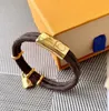 Luxury Letter Bracelet Gold Bracelets Womens Mens Double Deck Leather High Quality Gold Buckle Brand Bangle Lock Pendants Anniversary Gift
