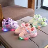 Bambini Baby Girls Bling LED LED Sport Sport Sneakers Sapato Infantil Light Up Scarpe casual
