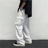 Calças masculinas Homens Carga Sólida Baggy Y2K Juntos 2022 Mens Streetwear Moda Japonesa Sweatpants Masculino Hip Hop Bolsos 2XL