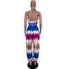European and American Fashion Printed Jumpsuit Halter Backless Deep V-neck Bloomers