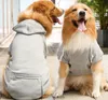 Haustierkleidung Winter Warm Großer Hund Hoodie mit Reißverschlusstasche Welpe Einfarbige Manteljacke Hundebedarf XS-5XL 5 Farben BT6750