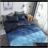 Supplies Textiles Home & Garden Drop Delivery 2021 Starry Night Sky Bedding Sets Moon And Star Pattern Gradient Color Duvet Er Set Bed Sheet