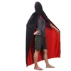 DHL L Rozmiar 140cm Vampire Cloak Cape Stand-up Cap Cap Red Black Reversible for Halloween Costume Party Cosplay Mężczyźni Kobiety