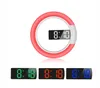 La dernière horloge murale, LED 7 couleurs, interrupteur d'éclairage, miroir creux, horloge électronique de mode multifonctionnelle, numéros silencieux simples créatifs pour la maison