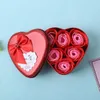 Boeket geschenkdoos kleur zeep bloem 6 rozen hartvormige tin dozen bedrijf gebeurtenis geschenken W0170