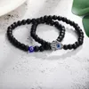 2PCS Evil Blue Eye Bransoletka dla kobiet Strand Strands Para biżuterii Urok Bracelets Pulsera