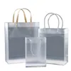 Frosted PP Plastic Gift Bags With Handles Waterproof Makeup shopping Handbag Party Favors Gift wrap