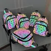 Unisex Moda Holograficzna Luminous Rhombus Geometryczny Reflective Cool Kolorowe Przenośne przekątne Zipper Torebki Torebki