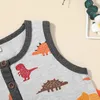 Jungen Dinosaurier Weste Hosen Sets Sommer 2021 Stilvolle Kinder Boutique Kleidung 15T Kinder Ärmelloses 2 PC Set 4943225