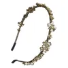 Mogaku Elegancki Kwiat Kryształ Headpiece Pearl Jewelry Dla Kobiet Pałac Styl Opaski Party Prom Girls Akcesoria do włosów