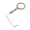 Färg sublimering Blank dubbelsidig metall Keychain DIY Rektangulära Personliga Anpassade nyckelringar Aluminiumplåt FHL435-WLL