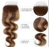 Highlight Human Hair Lace Closure 4X4 Transparent Lace Straight And Body wave