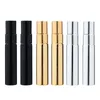 200pcs 5ml UV Gold Silver Black Perfume Atomizer Empty Travel Bottle Parfum Women Pocket Spray Refillable Glass Bottles High quality 4581 Q2