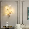 Ginkgo biloba lâmpadas de parede sala estar sofá fundo led parede lâmpada criativa varanda corredor simples nordic quarto luzes cabeceira