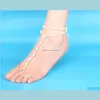 Anklets Mode enkelarmband Strand Imitatie Pearl Barefoot Sandal Aklet voor Vrouwen Ketting Voet Sieraden Drop Levering 2021 Oxhfa