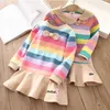 Bébé incarné robe printemps automne vêtements pour enfants enfant en bas âge rayé noeud papillon robes à manches longues pour les filles 2-10 ans 210529