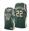 De finale basketbal Giannis AntetokounMpo Jersey 34 Khris Middleton 22 JRUE Holiday 21 Lopez Portis Forbes Tucker Green Men met alle patch