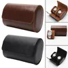 Titta på lådor Fall 2/3 rutnät Box Pu Leather Storage Organizer Portable Vintage Roll Löstagbar konsol Holder för Travel Business Deli22