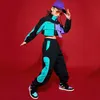 Kids Jazz Dance Hip Hop Kostuums Meisjes Korte Jas Navel Tops Straat Broek Prestaties Mode Kleding Voor Kinderen BL5454 Stage Wear