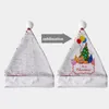 Sublimação chapéu de natal glitter claus santa chapéus lantejoulas sereia decoração transferência de calor xmas presentes shinny feriado festa suprimentos