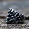 Cluster Rings Unique Bumps Square For Men And Women Vintage Stainless Steel Punk Biker Ring Heavy Metal Gothic Jewelry Whole2491