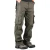 السراويل الرجال متعددة جيب السراويل البضائع التكتيكية العسكرية، معطف غير رسمي، طويل مستقيم