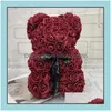 Couronnes de fleurs décoratives fournitures de fête festive maison jardin Rose ours en peluche cadeau de Saint Valentin 25 Cm ours de fleurs artificielles D9142691