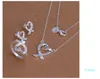 Ensembles de bijoux en argent sterling pour femmes 6 ensembles beaucoup de style mixte EMS61, ensemble de bijoux en argent 925 avec collier, bracelet, boucle d'oreille et bague