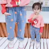 Jeans Girl Heart Pattern Girl Child Jeans Toddler Casual Style Jeans Kid Spring Autumn Baby Girl Clothes 210412