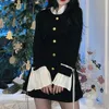 French Ruffle Black Long Sleeve Dress Short Sexy Women Designer Bandage Korean Lady Wedding Party 210604