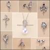 Smycken Inställningar Partihandel 925 Sterling Sier Pendant Zircon Solid Pearl Necklace 18 stilar Mode för Kvinnor Blank DIY Drop Leverans 2021 WB