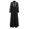 Casual Dresses Women Muslim Dress Kaftan Arab Jilbab Abaya Islamic Lace Stitching Maxi Long Sleeve Plus Size Womens Vintage