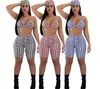Kgfigu vrouwen twee stuk outfits zomer crop top en broek sets sexy mouwloze print dameskleding club matching sets
