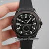 2022 5164 GMT Tiempo de viaje Reloj automático para hombre Caja de acero PVD Negro Gris Dial texturizado Marcadores de números Correa de caucho 5 estilos Relojes Puretime01 E19D4