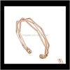 Drop levering 2021 Gepersonaliseerde rose gouden armbanden Multi -layer manchet armbanden geschenken voor minnaar man vrouwen polsbandje sieraden sybu8