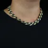 Nouveau collier pour hommes mode hip hop deux tons couleur chaîne à maillons cubains noir blanc cz glacé clair cz 5a bijoux en zircon cubique x0509
