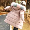 -30WInter płaszcze dla dziewcząt Grube ubrania snowuit ciepłe duże futro kołnierz z kapturem gruby płaszcz nastoletni chłopcy dzieci kurtki tz729 h0910