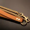 100cm Pet Leash Cuban Chain Rostfritt Stål Hundkrafter Leashes Teddy Bulldog Pug Husdjur Kedjor Krage