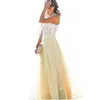 Kvinnor Long Maxi Dress Bridesmaid Lace Party Fashion Ärmlös Bröllop Elegant Casual Wear 210623