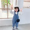 Combinaisons printemps été coréen bébé fille salopette en jean enfant en bas âge filles pantalon à bretelles enfants mode jambe large