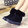 Dress Shoes Women High Heels Booties Suede Platform Wedges Ankle Boots Ladies Winter Thick Plush Warm Snow 8.5cm Increased R0XF