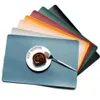 Set of4 / 6/8/10 Placemat Faux Läder Polyester PVC Placera Mat för hembord Kök Plain Stain-Resistant Juldekorationer 210706