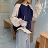 Kadın Hoodies Tişörtü Alien Kitty Ofis Bayan Patchwork Tiki Tarzı Kadın Gevşek Moda 2021 Casual Tüm Maç Streetwear Nazik Top